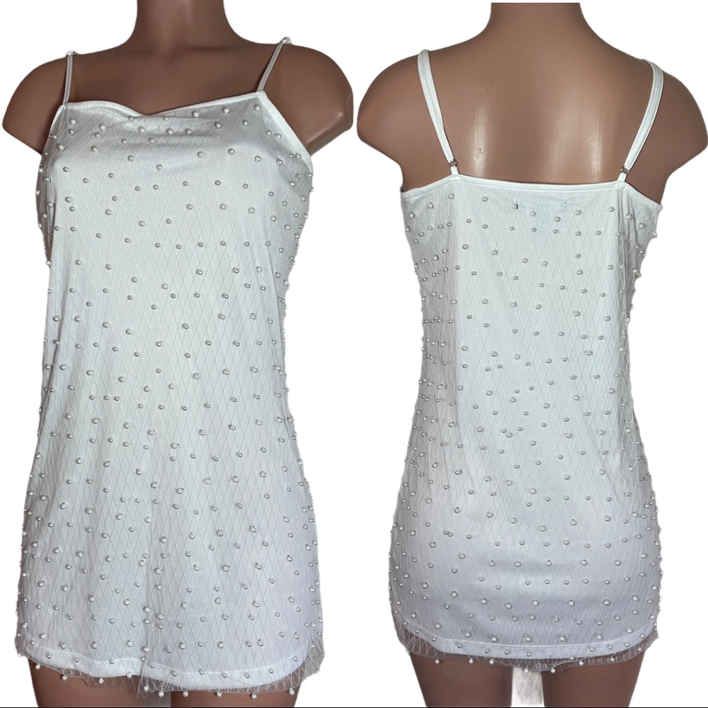 Forever 21 Dress Faux Pearl White Medium